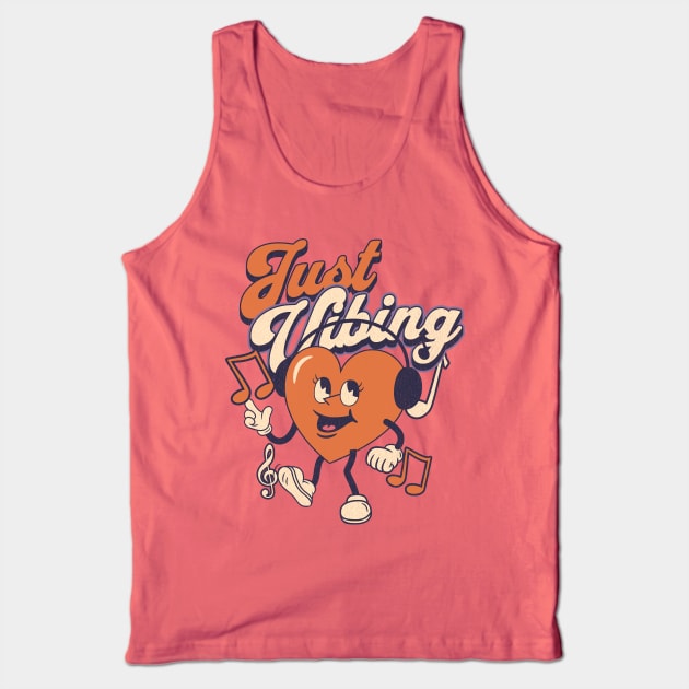 Just vibing heart music typography text | Morcaworks Tank Top by Oricca